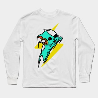 Lightning Bolt Flying Dog Blue Long Sleeve T-Shirt